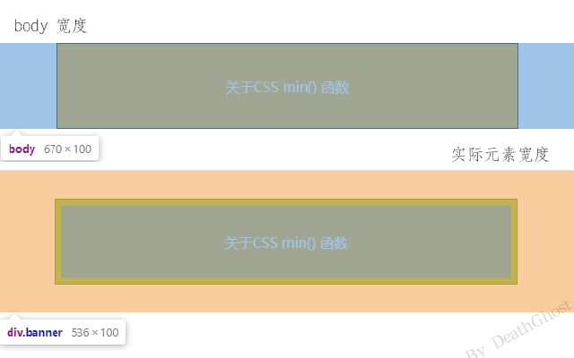 CSS min() 函数应用示例